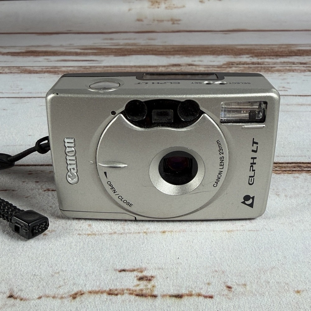 Canon Elph LT 260 APS Film Camera Silver Point & Shoot Tested Works